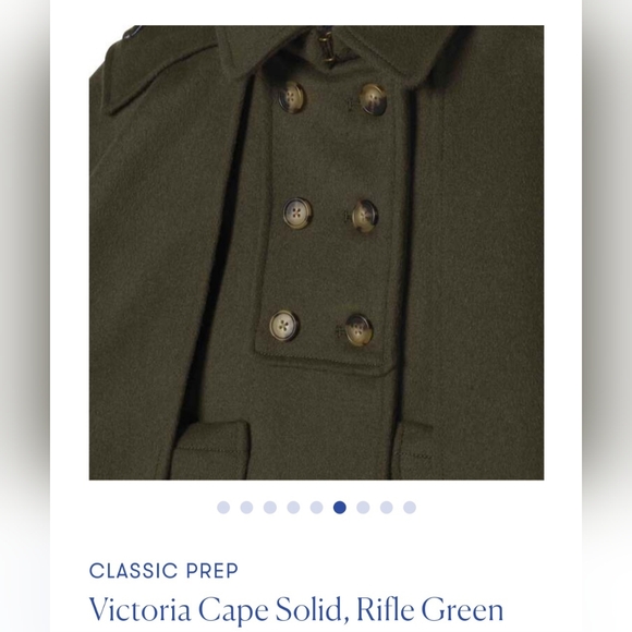 📢 NWT Classic Prep GIRLS Olive Green Victoria Cape Riffle Coat (Size: XS,S,M) - Picture 4 of 9